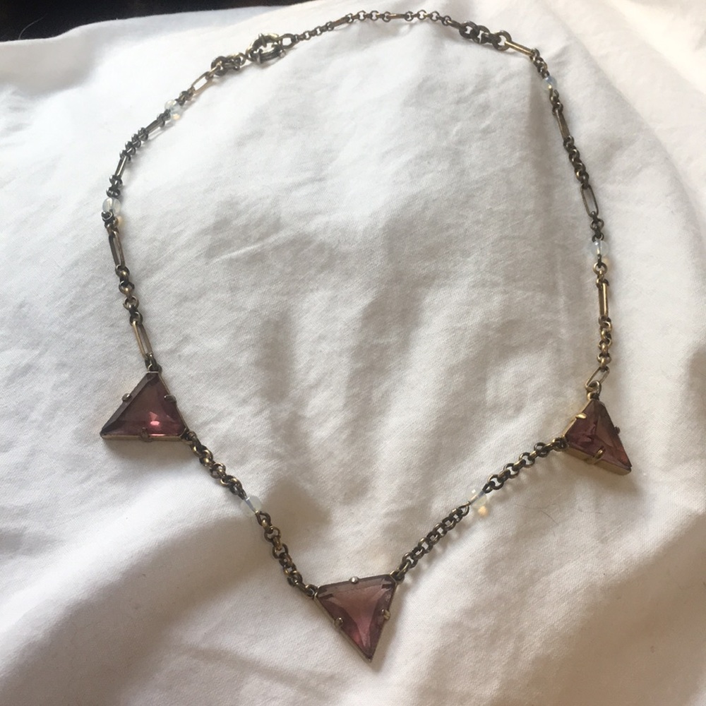 J.crew necklace with purple triangle stones